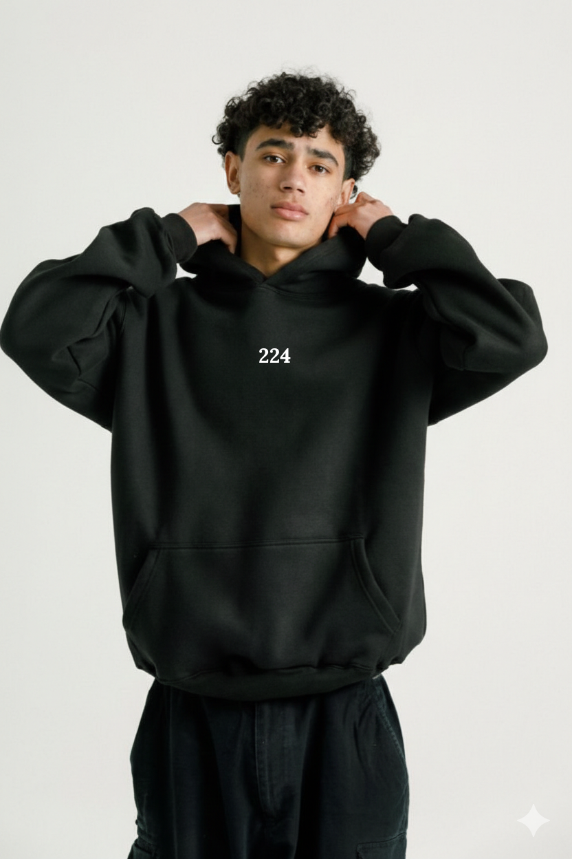 BLACK HOODIE - 224 T T F