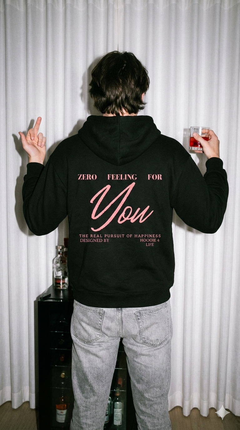 BLACK HOODIE - ZERO FEELING